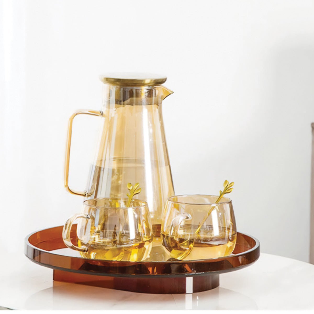 LysÉclat – Akrylserveringsbakke Rektangulær & Rund Orange - Lyvik