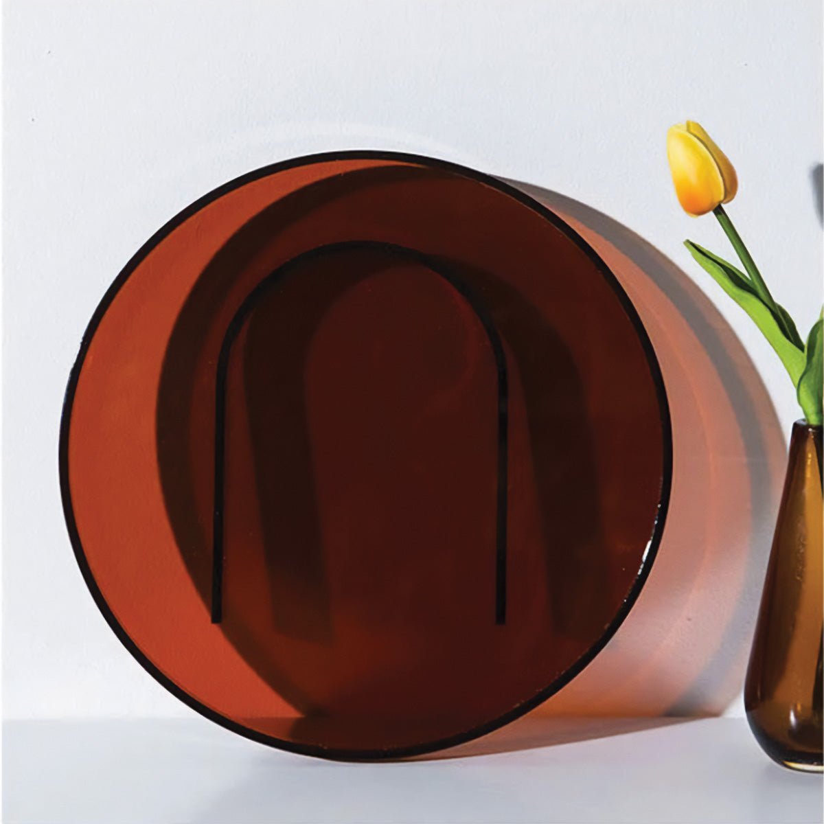 LysÉclat – Akrylserveringsbakke Rektangulær & Rund Orange - Lyvik