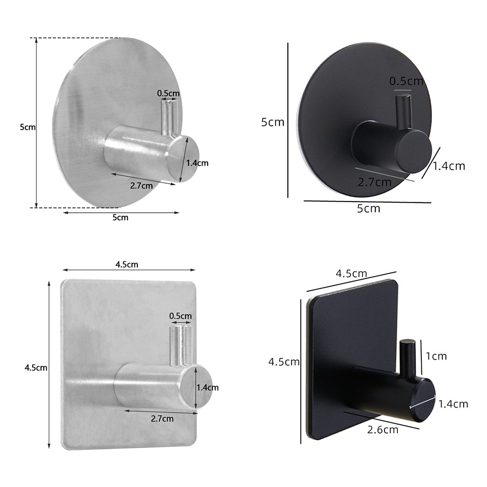 Lyvik – Sort/Sølv Selvklæbende Krog - Lyvik